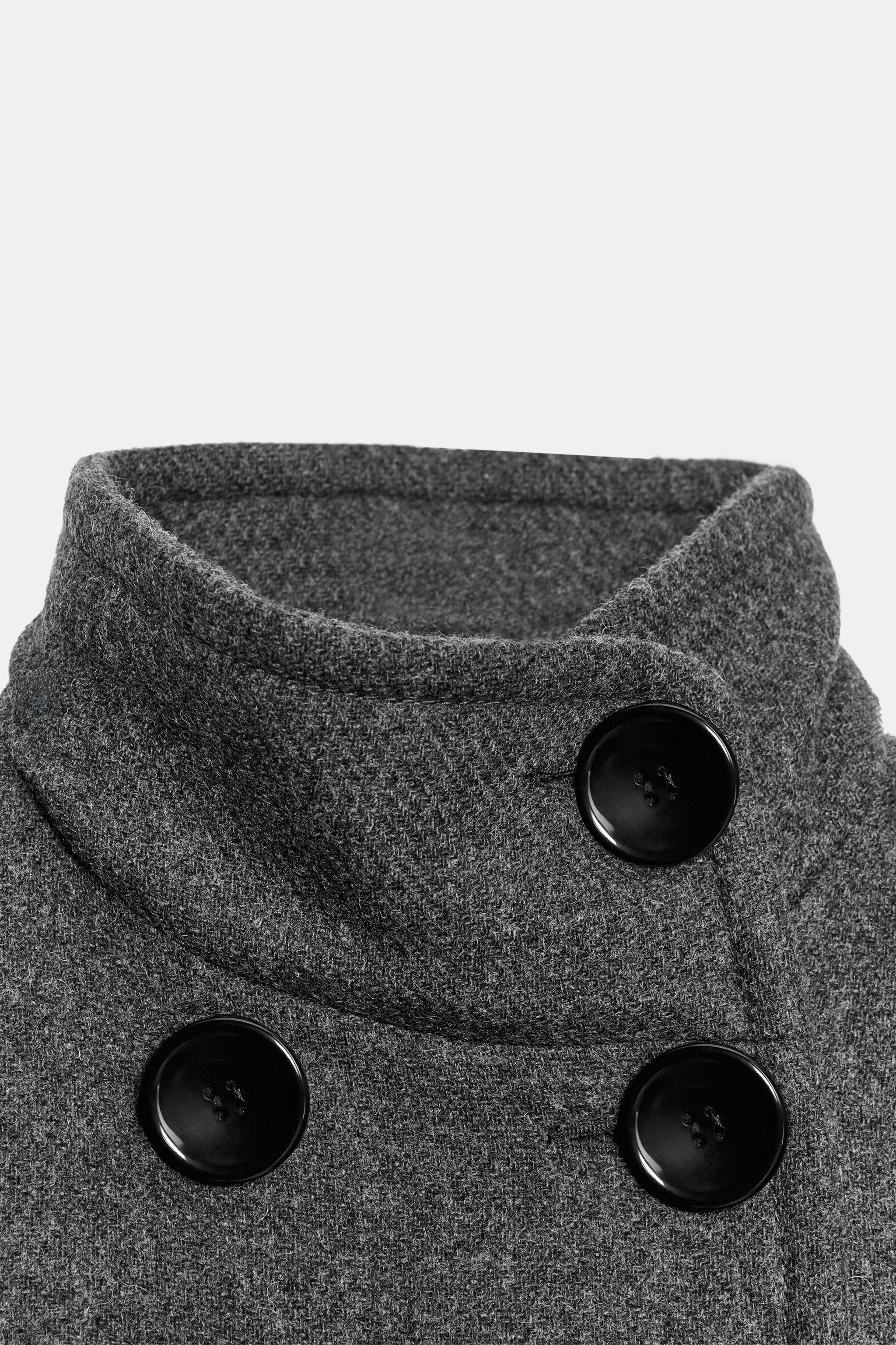 STAND COLLAR WOOL COAT