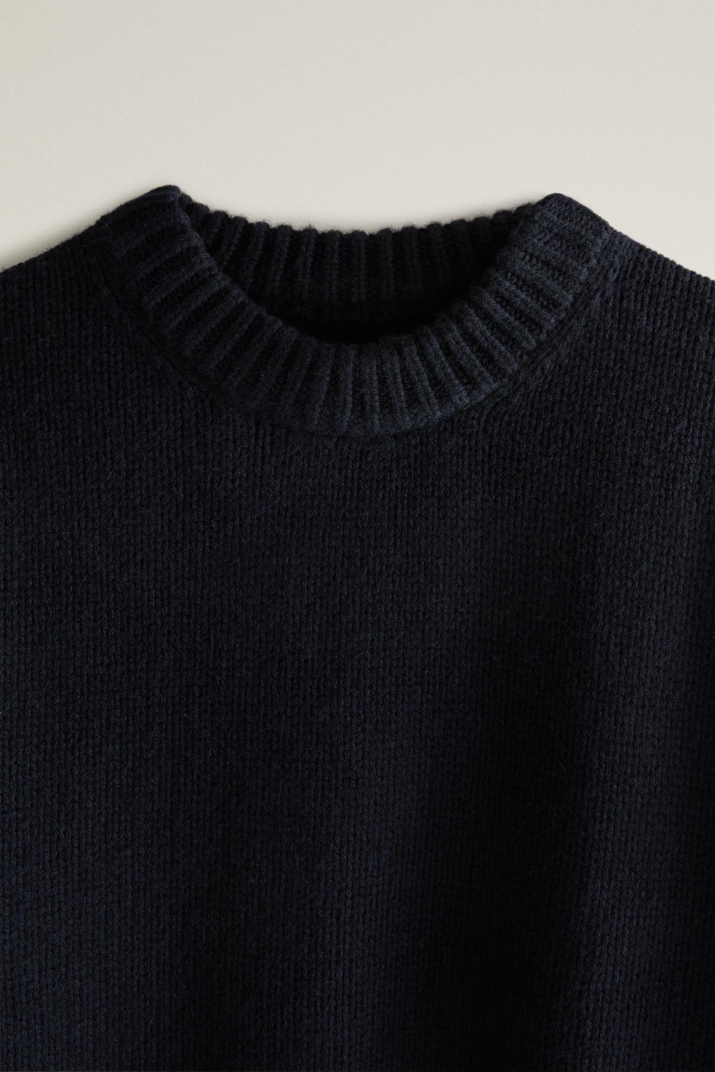 Женский свитер Zara Wool with Round Infinity Scarf, цвет: Синий — фото 2