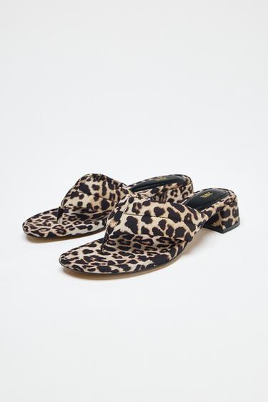 ANIMAL PRINT HEELED SANDALS - Léopard de Zara - Image 2
