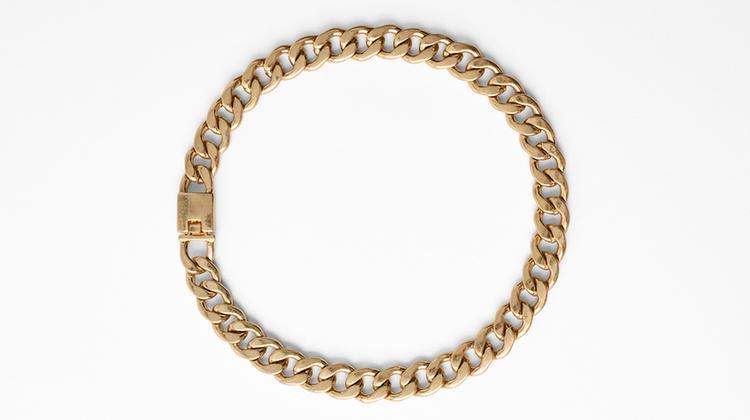 METALLIC CHAIN NECKLACE — Golden