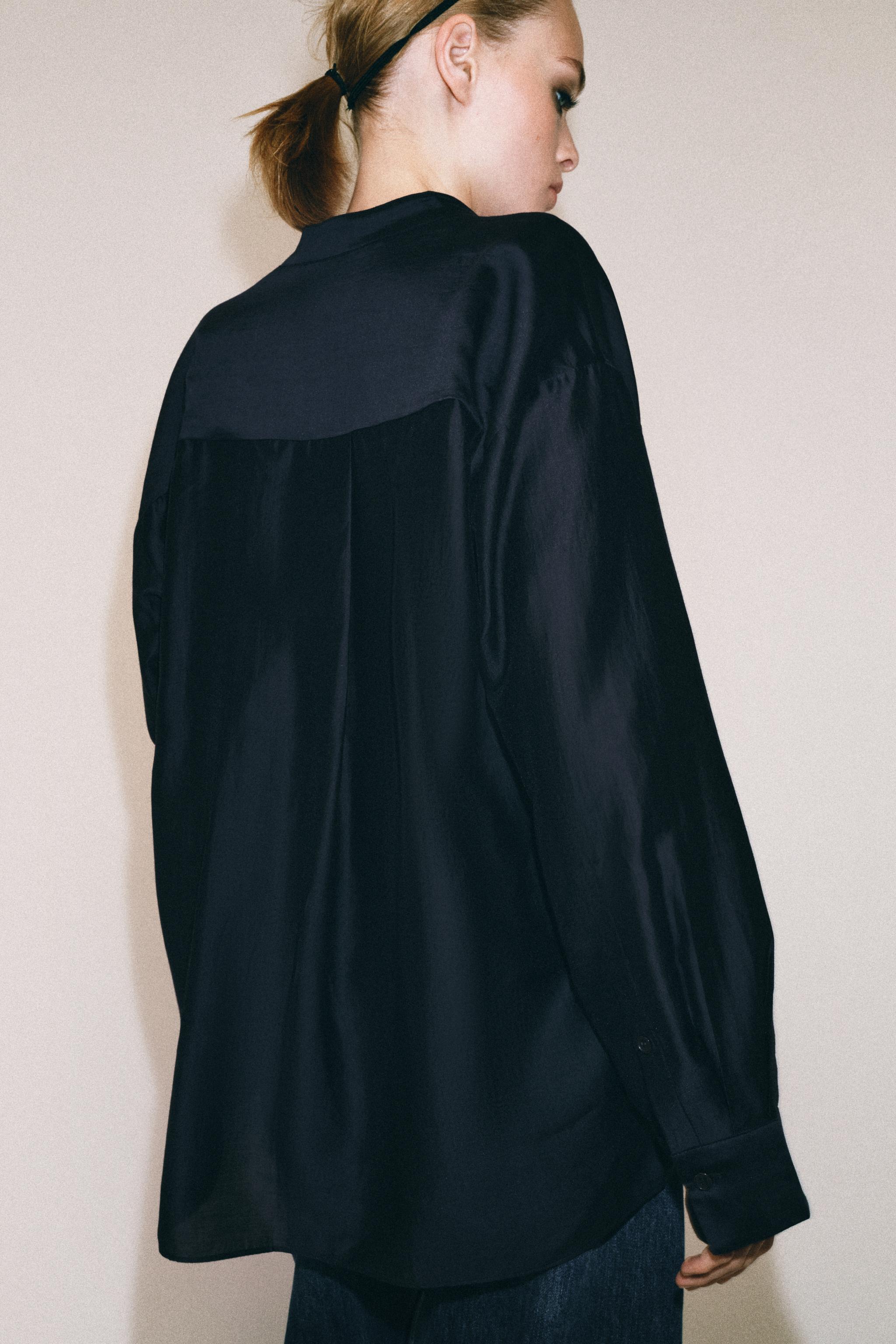 ZW COLLECTION MANDARIN COLLAR SHIRT