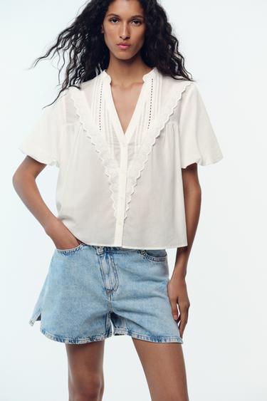PUFF SLEEVE BLOUSE - White by Zara