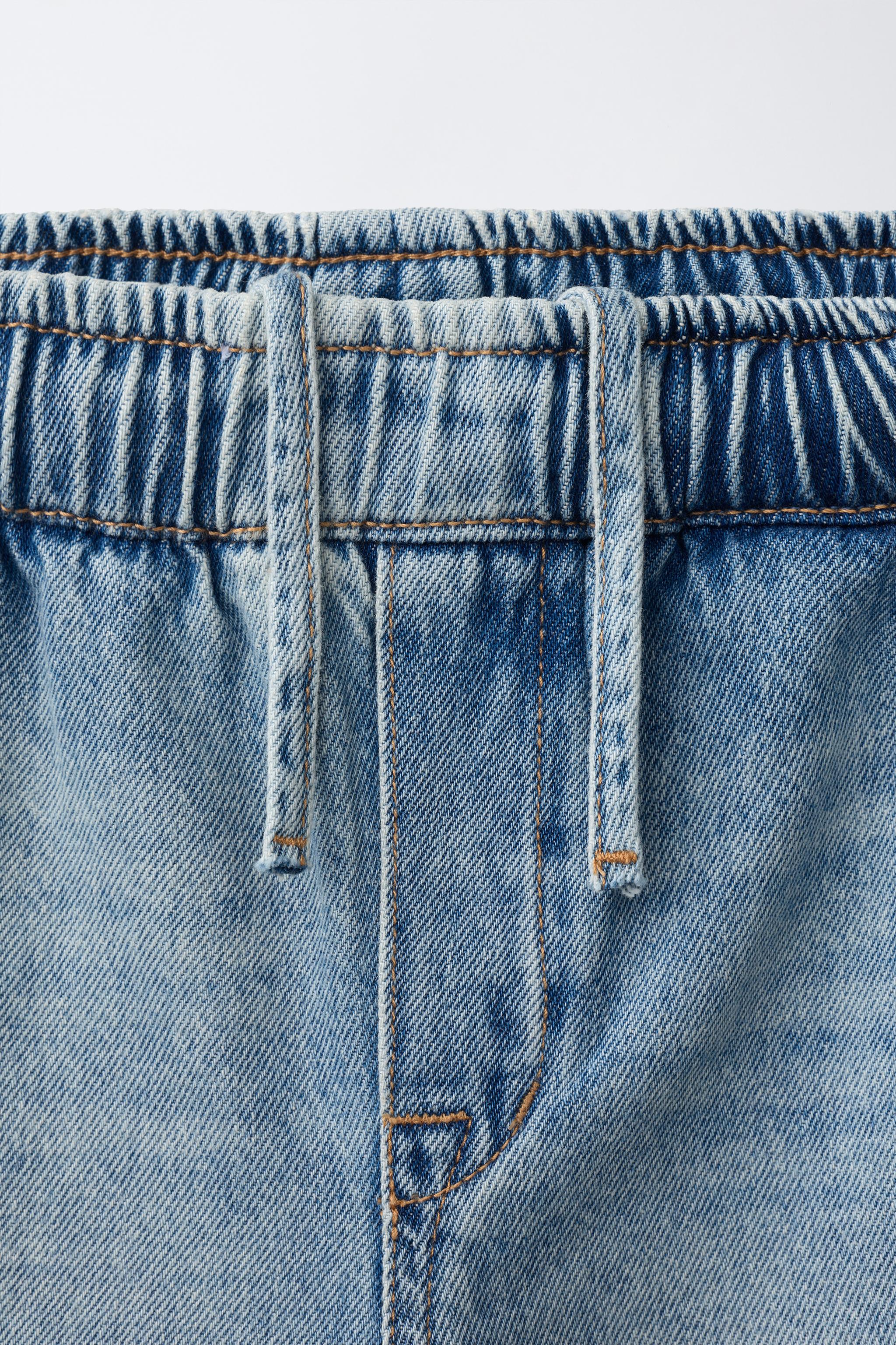 Детские шорты Zara BARREL-FIT DENIM SHORTS — фото 3