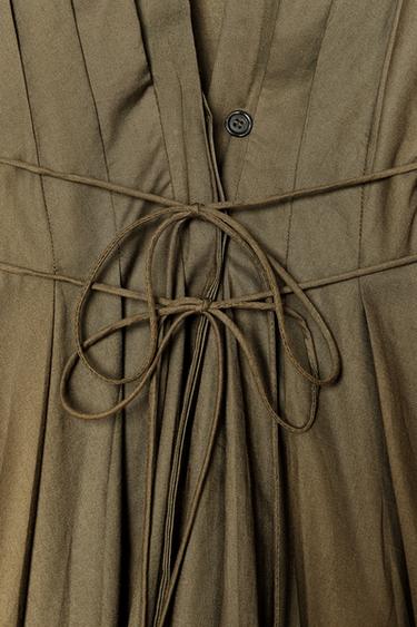 ROBE MIDI À PINCES ZW COLLECTION - Kaki foncé de Zara - Image 8