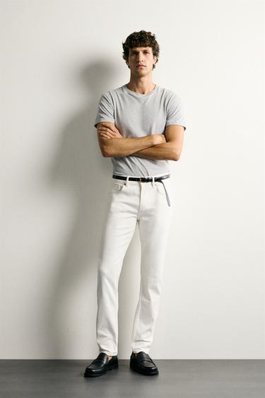 BASIC SLIM FIT JEANS - Oyster-white by Zara