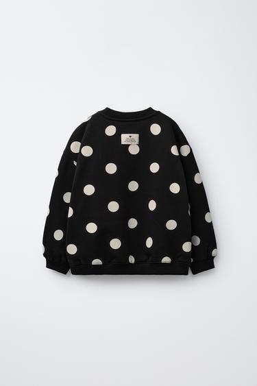 POLKA DOT SWEATSHIRT - Black by Zara - Image 1