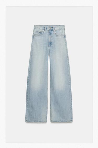 TRF EXTRA WIDE-LEG HIGH-WAIST JEANS - Aquamarine by Zara