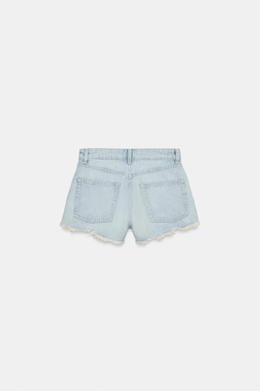 SHORT EN JEAN TRF TAILLE HAUTE DÉCHIRÉ - Bleu clair de Zara - Image 5