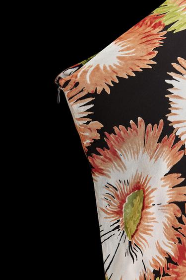 FLORAL PRINT ASYMMETRIC DRESS ZW COLLECTION - orange-green by Zara