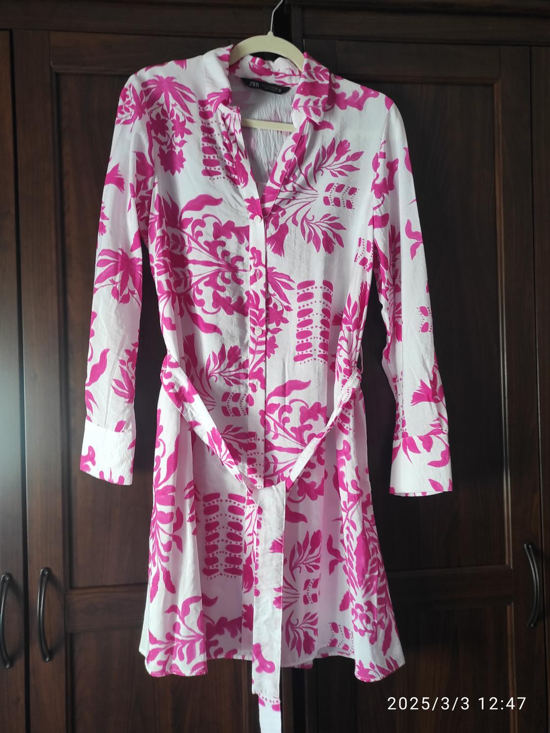 BELTED STRIPED SHIRT DRESS