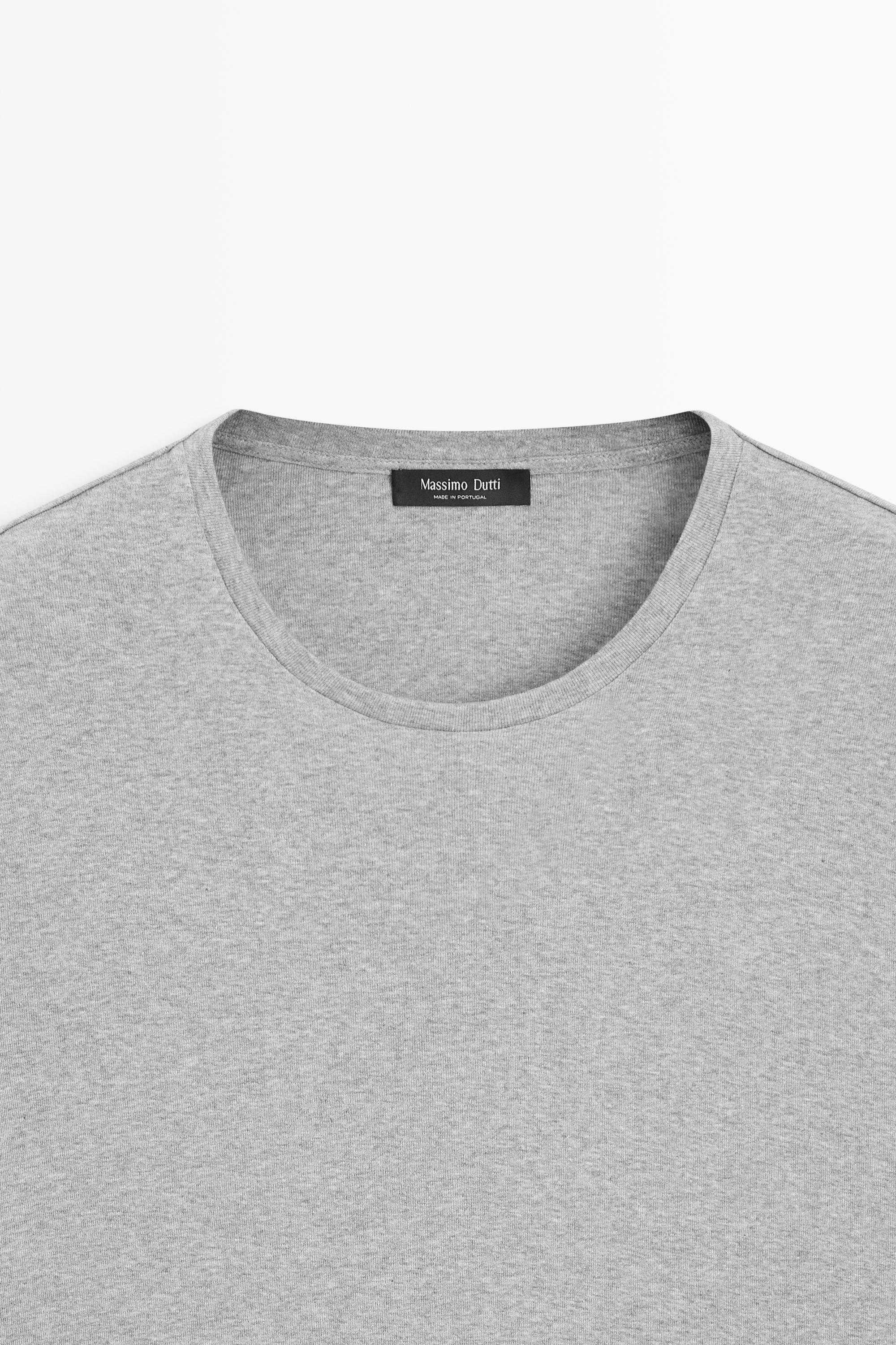 T-shirt chiné 100 % coton à manches courtes