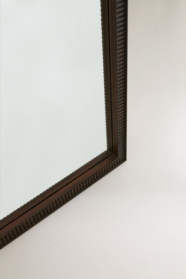 WOODEN FRAME MIRROR - Brown by Zara - Image 1