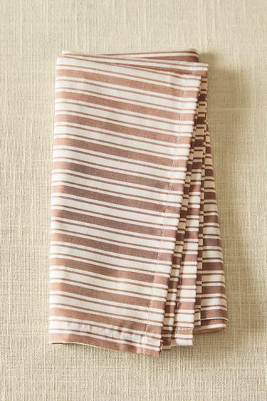 CONJUNTO DE GUARDANAPOS COM JACQUARD LISTRADO (CONJUNTO DE 2) - Toffee da Zara