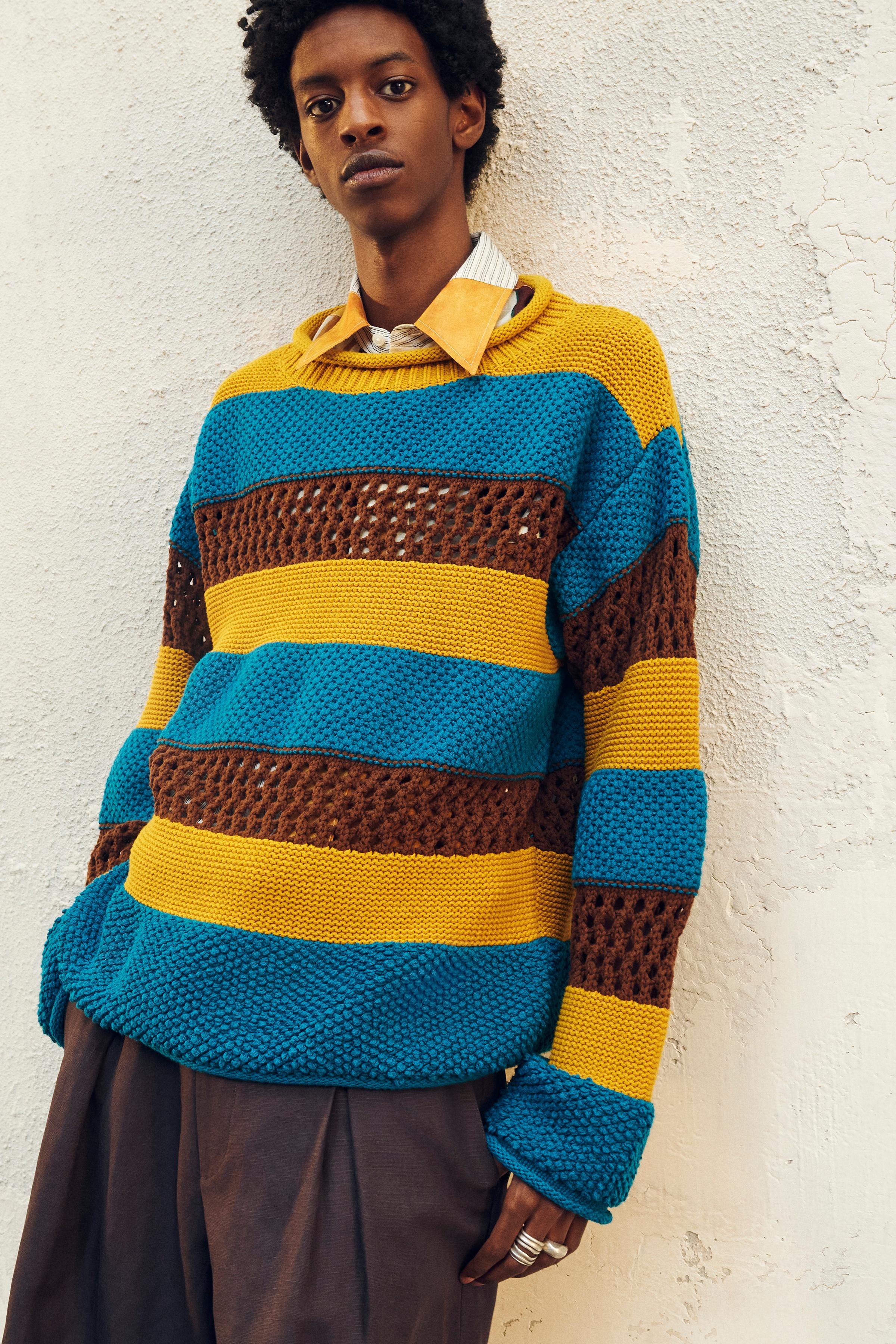 LIMITED EDITION COMBINED TEXTURES SWEATER - Yellow | ZARA