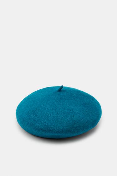 100% WOOL BERET - Blue green by Zara - Image 0
