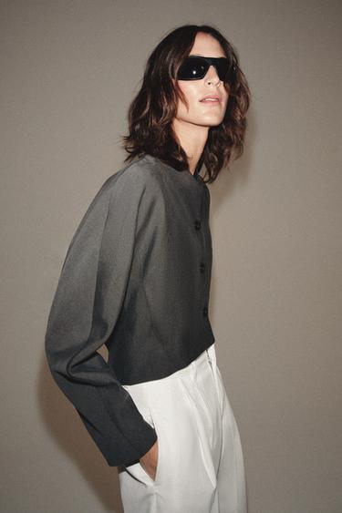 ZW COLLECTION SHORT JACKET - Anthracite grey by Zara - Image 1
