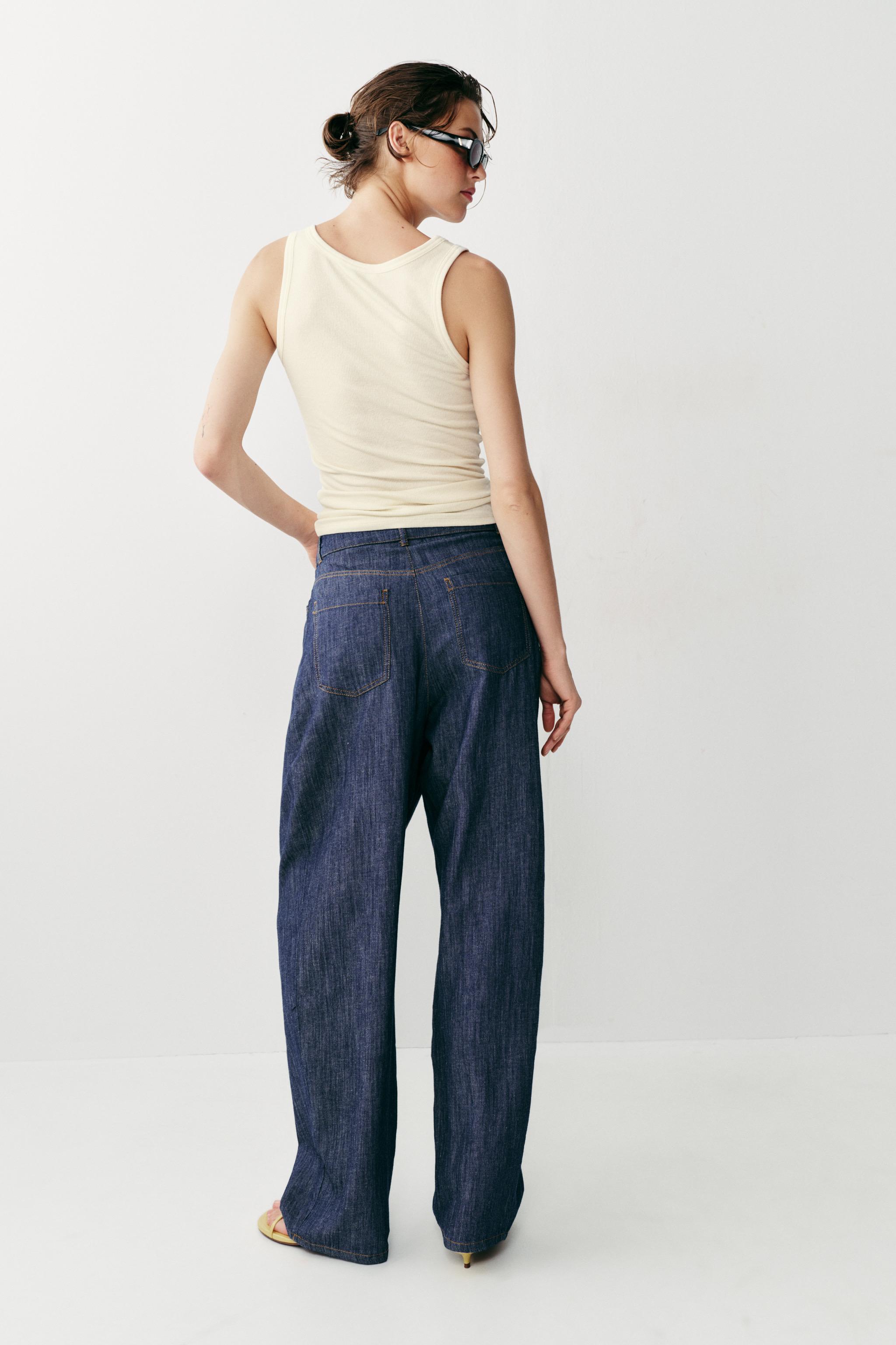 Женские брюки Zara PLEATED LINEN PANTS — фото 5
