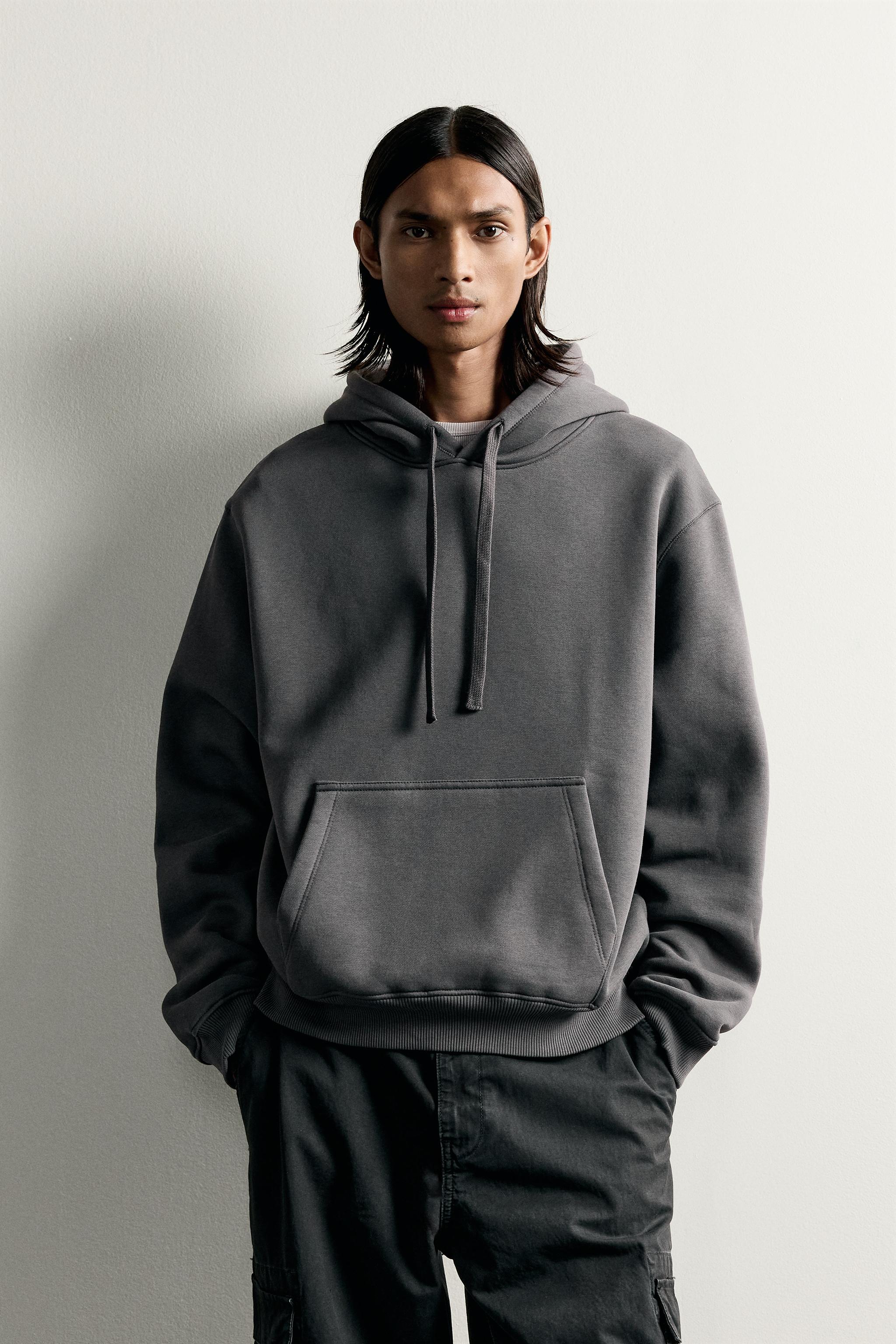 BASIC RELAXED-FIT HOODIE — Dark anthracite