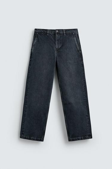 DENIM CHINO TROUSERS - Blue by Zara