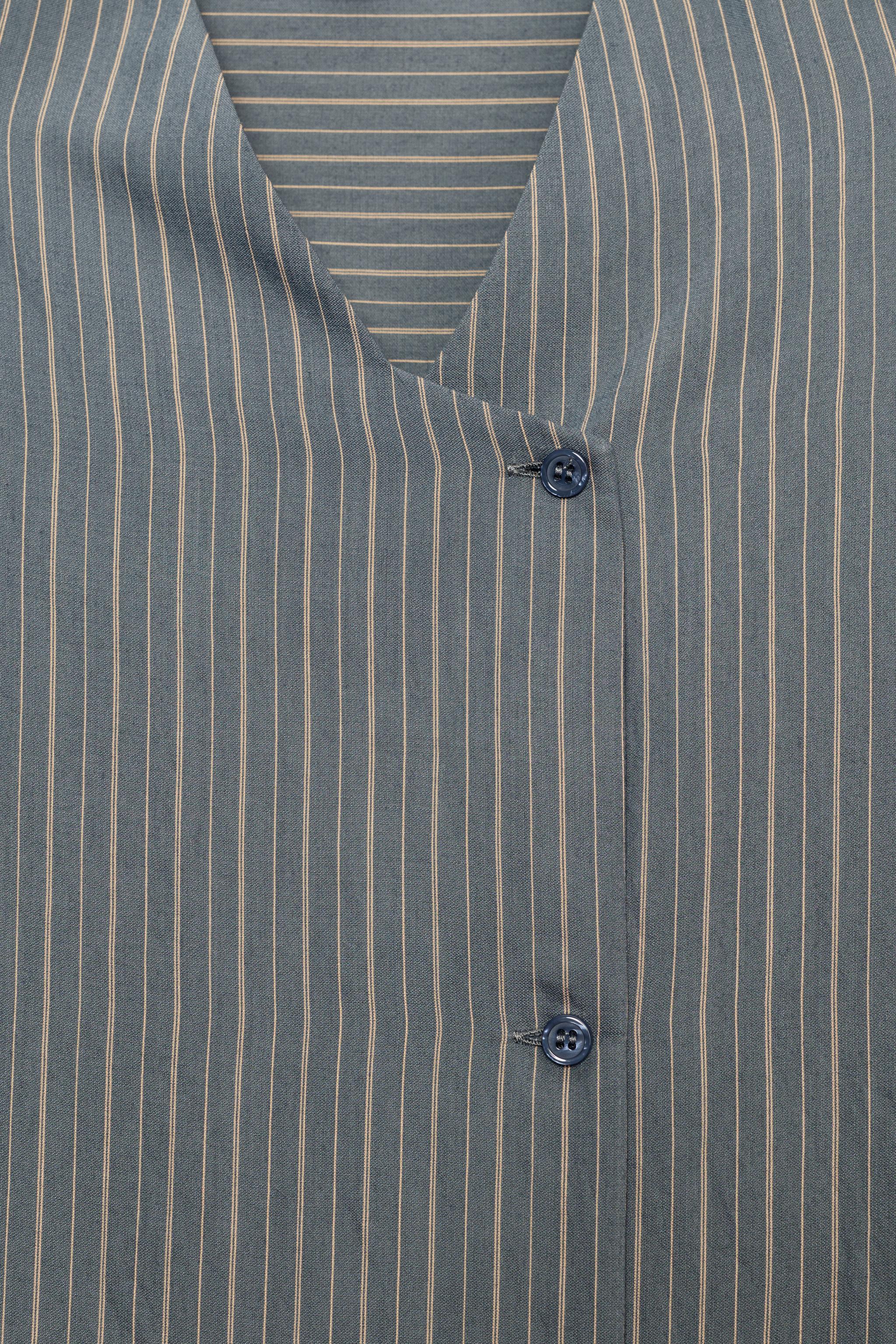 ZW COLLECTION STRIPED CROSSOVER SHIRT