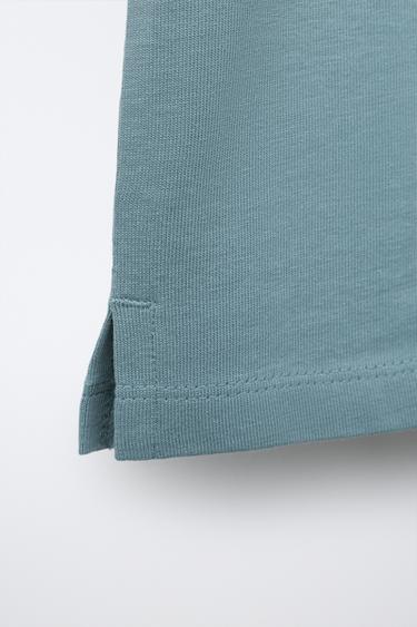 T-SHIRT UNI HEAVY WEIGHT - bleu pétrole délavé de Zara - Image 3