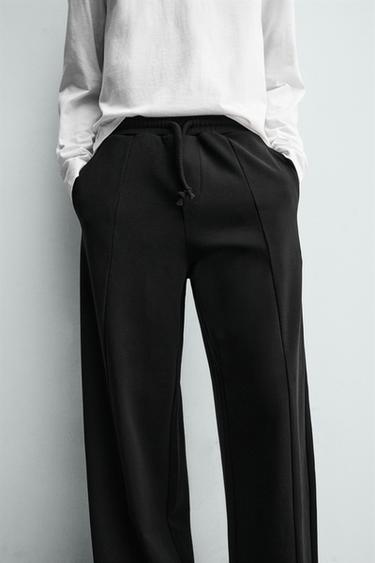 RELAXED FIT JOGGERS WITH SEAMS - Black by Zara - Image 4