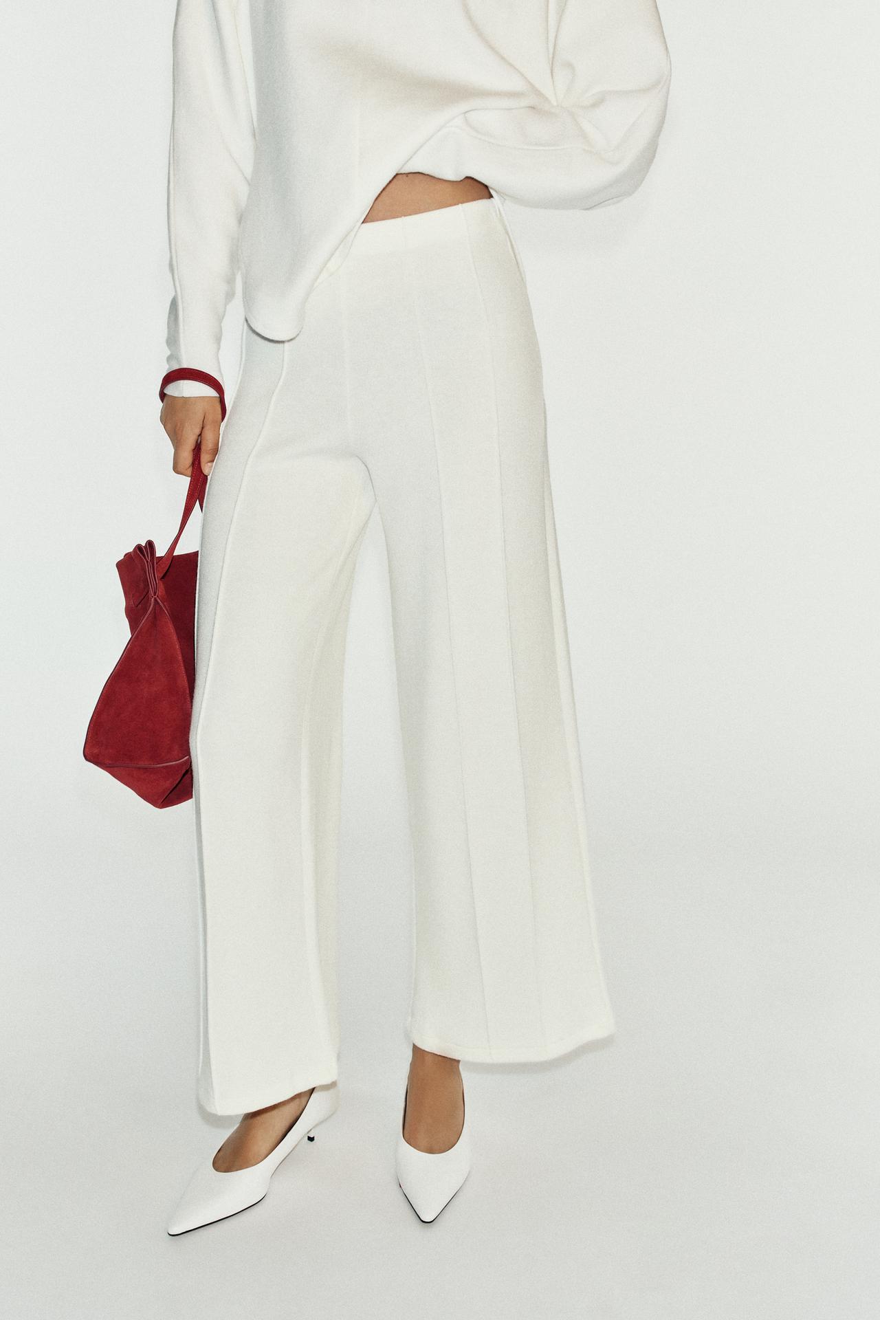 SOFT SEAM PANTS — Oyster-white