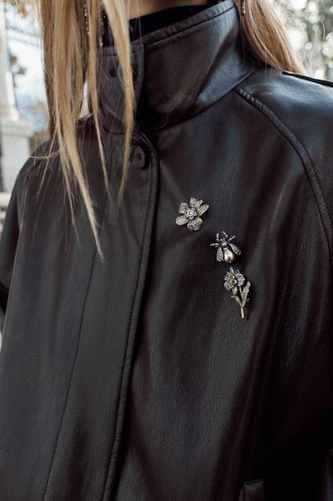 PACK 3 BROCHES FLOR ABEJA BRILLOS - Oro / Plata de Zara