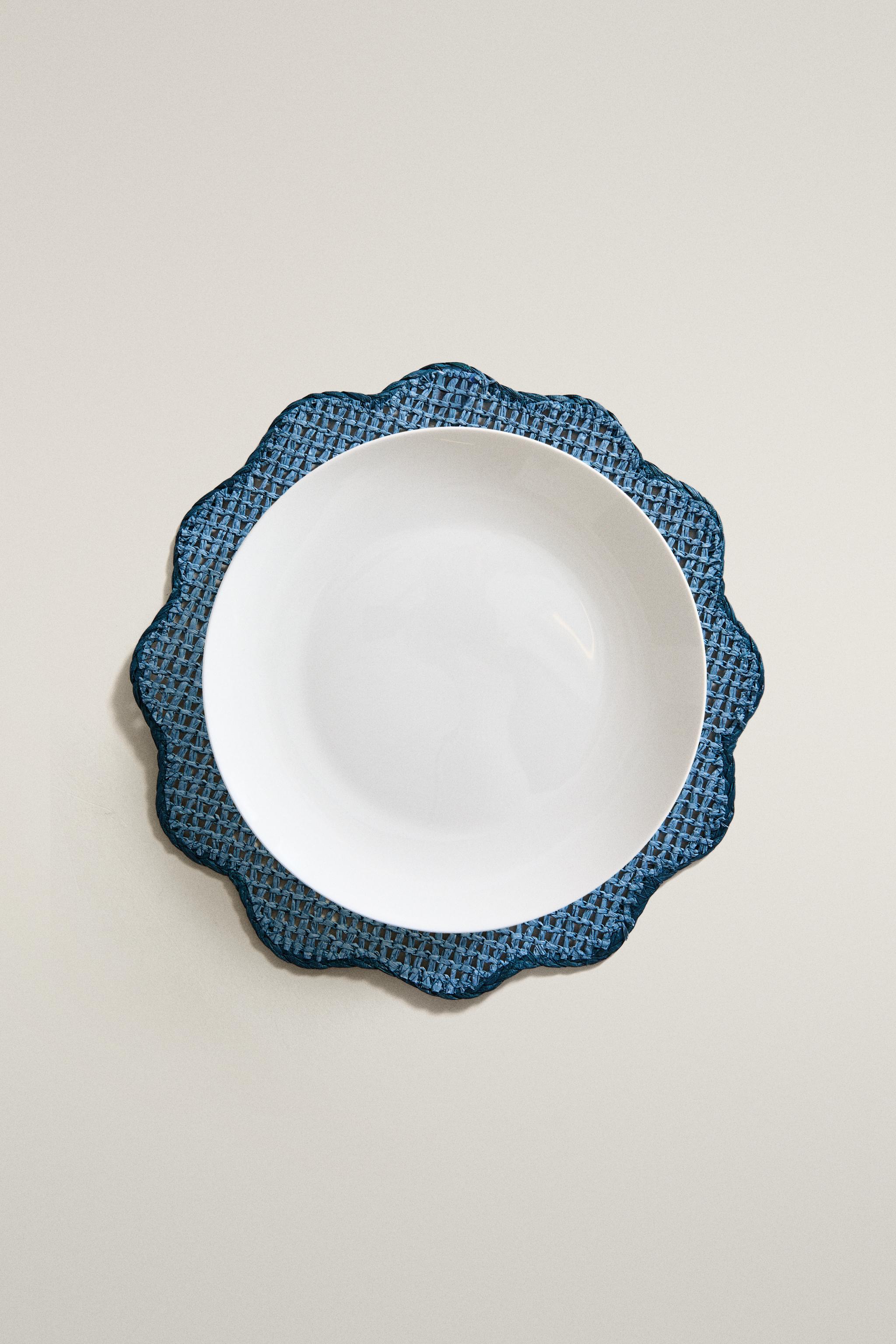 SET DE TABLE PAPIER FLORAL JAUNE