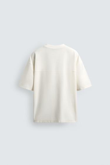 BASIC BOXY FIT T-SHIRT - Oyster-white by Zara - Image 6