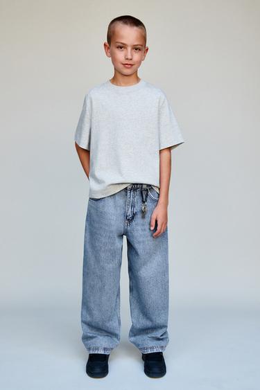 JEANS RELAXED BAGGY - E kaltër e hapur nga Zara