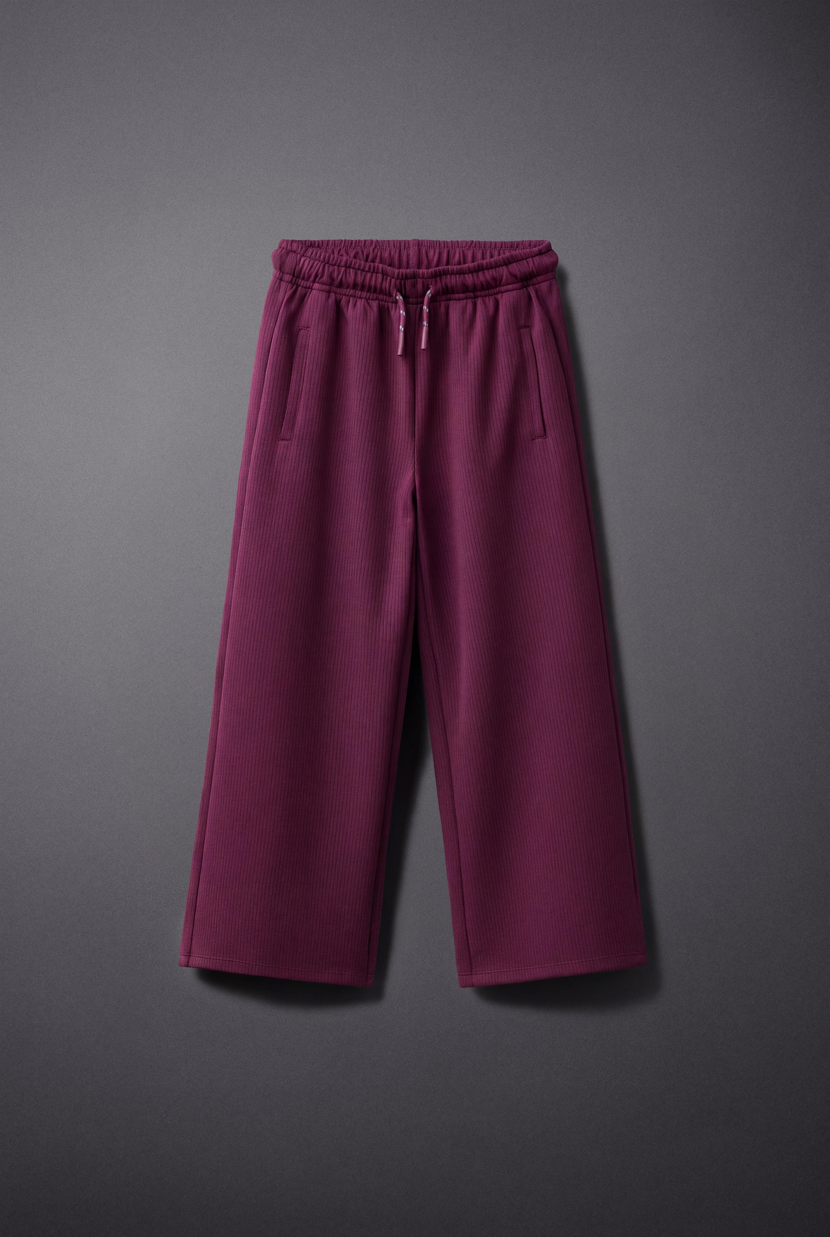 WIDE LEG WORKOUT PANTS — Raspberry