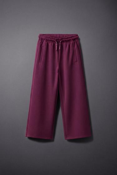 WIDE-LEG GYM TROUSERS - Raspberry by Zara