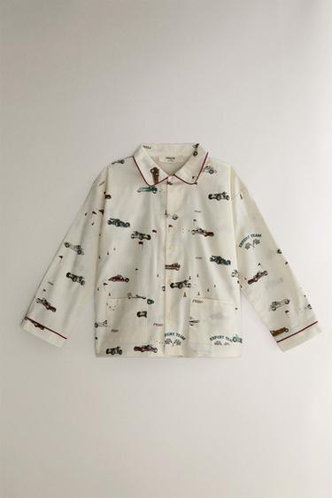 PYJAMA ENFANT FLANELLE CHIEN PILOTE - Beige clair de Zara - Image 1