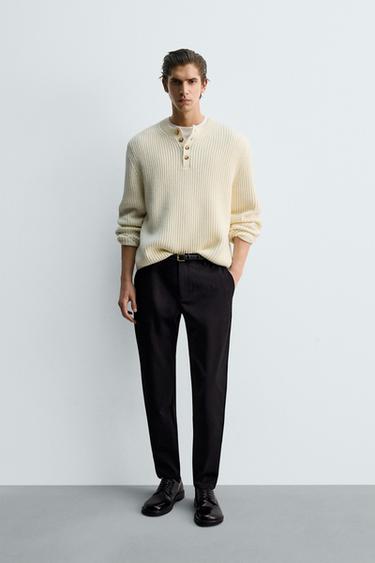 بنطلون SLIM FIT مريح - أسود by Zara