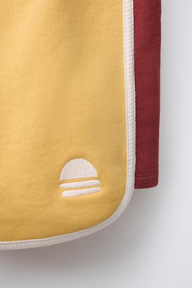 EMBROIDERED PLUSH BERMUDA SHORTS - Yellow by Zara - Image 3