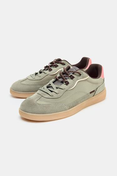 TENNIS DE SPORT AVEC PIÈCES ET MATIÈRES VARIÉES - Vert kaki de Zara - Image 5