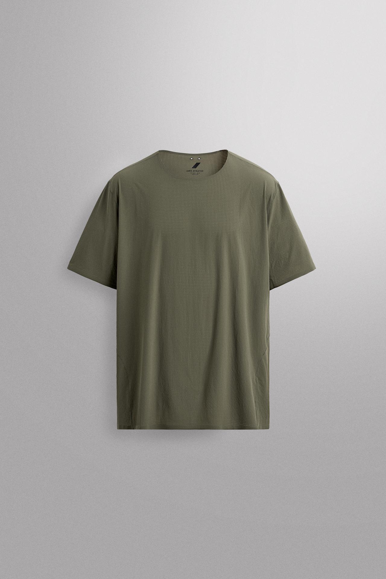 TECHNICAL STRUCTURED T-SHIRT — Anthracite grey