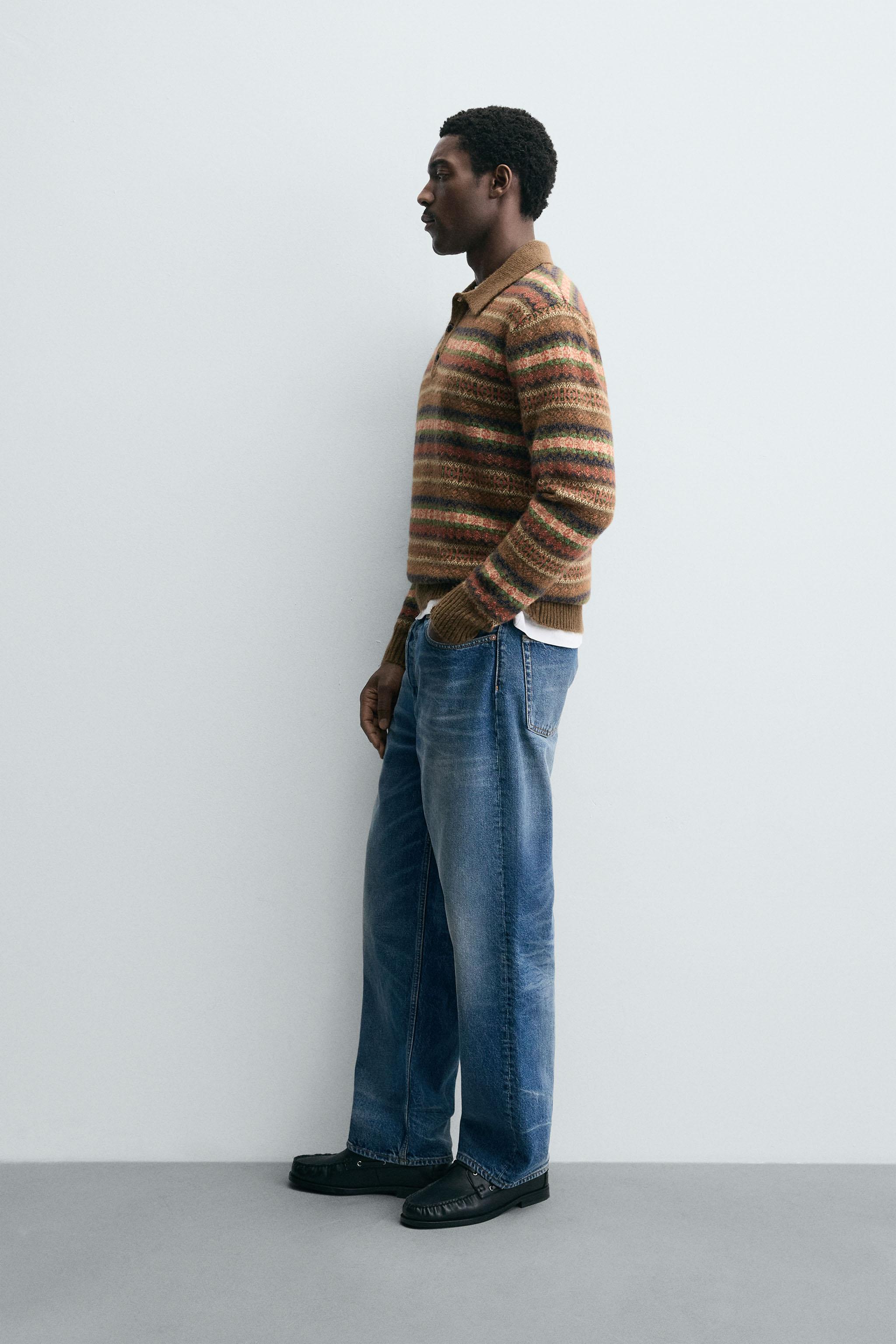 GEOMETRIC JACQUARD KNIT POLO