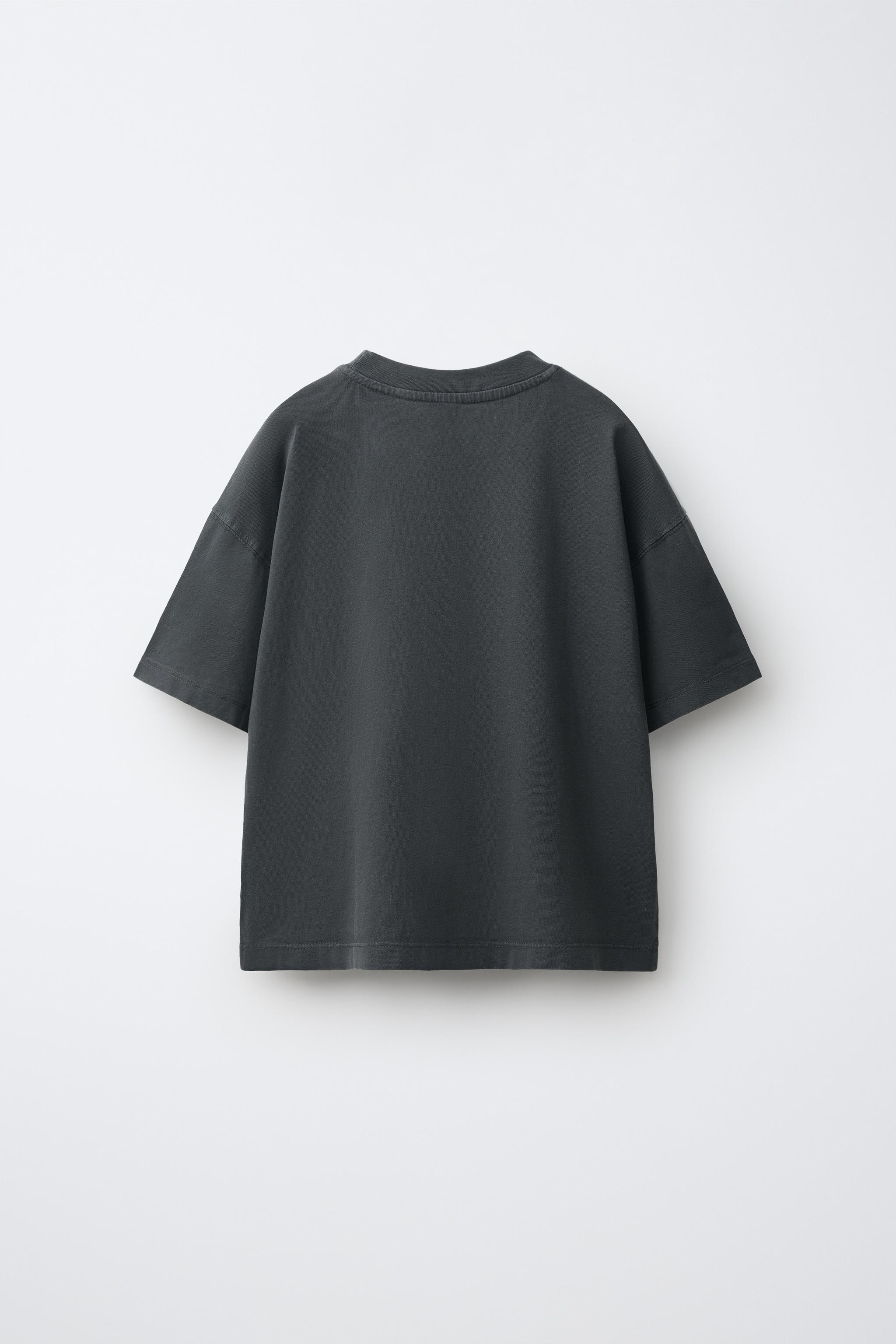 WASHED EFFECT EMBROIDERED LOGO POCKET T-SHIRT