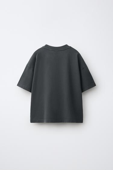 WASHED EFFECT EMBROIDERED LOGO POCKET T-SHIRT — Dark anthracite 2