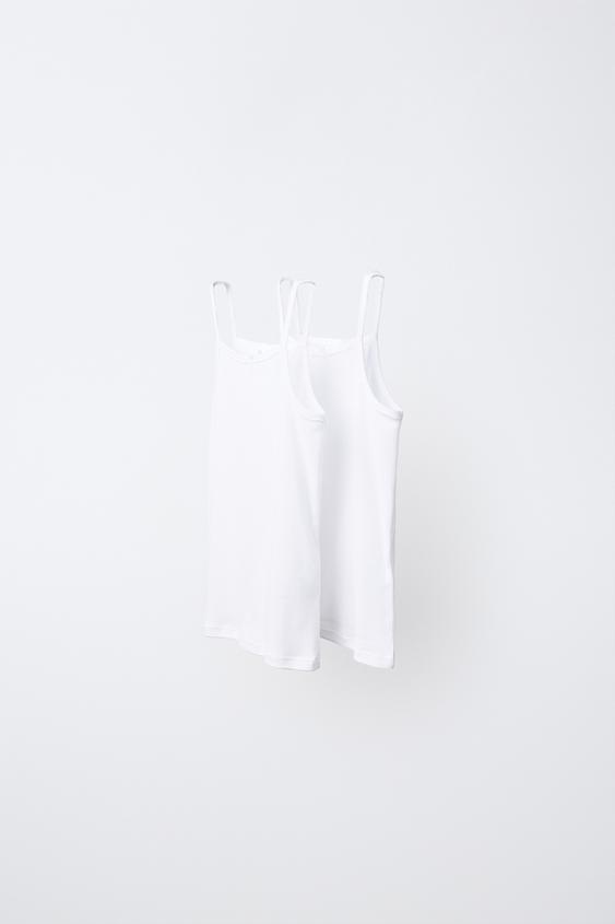 2-PACK OF STRAPPY T-SHIRTS - White by Zara - Image 0