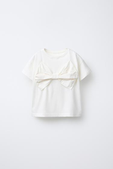 CAMISETA APLIQUE LAZO - Crudo de Zara