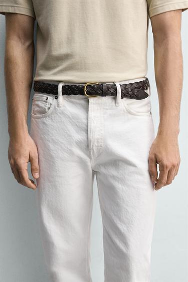 BRAIDED LEATHER BELT - Brown by Zara - Image 1