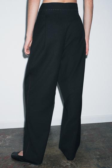 ZW COLLECTION LIMITED EDITION TOPSTITCHING TROUSERS - Black by Zara - Image 3