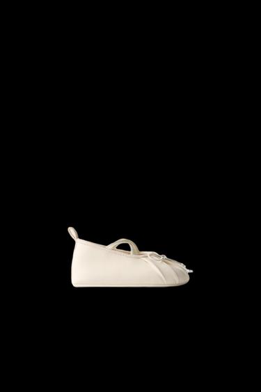 Zara CEREMONY BALLET FLATS - Off White