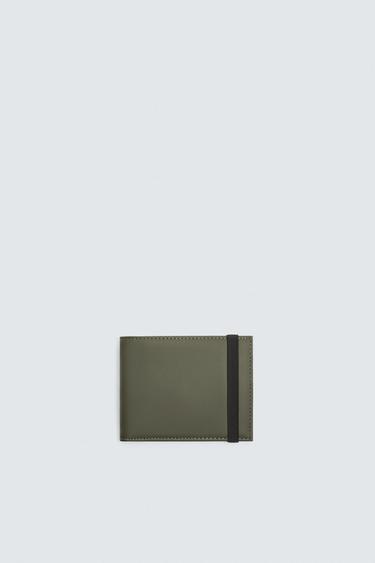 RUBBERISED WALLET - Khaki Green by Zara