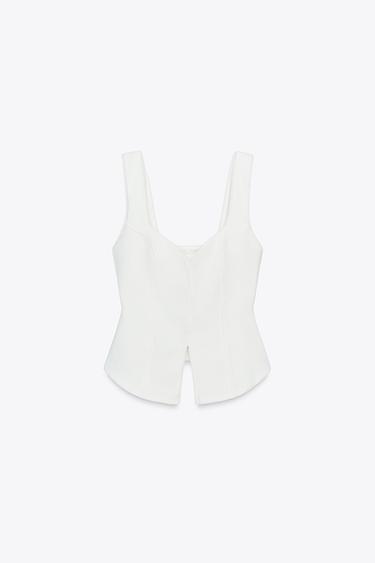 PICOT TRIM CORSETRY TOP - White by Zara - Image 3