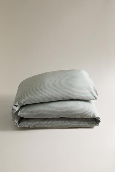 KIDS' STRIPED FLANNEL DUVET COVER - Blue by Zara - Image 4