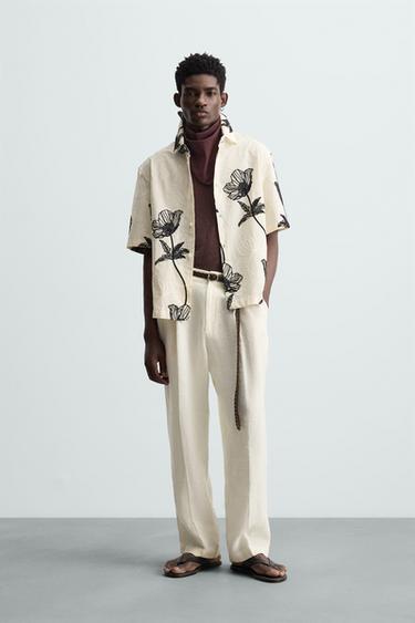 CONTRAST EMBROIDERY SHIRT - white by Zara - Image 0